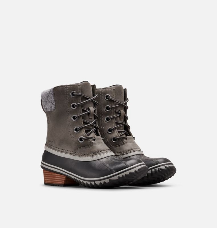 Sorel Dam Gummistövlar Svarta/Grå - Slimpack™ Ii Lace Duck Mid - GOX-016952